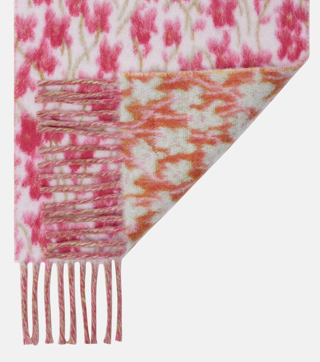 Écharpe en laine mélangée à fleurs | Loewe