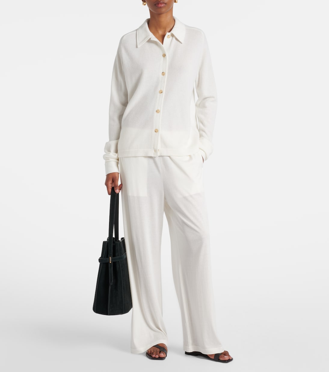 Pantalones rectos de algodón y seda | Toteme