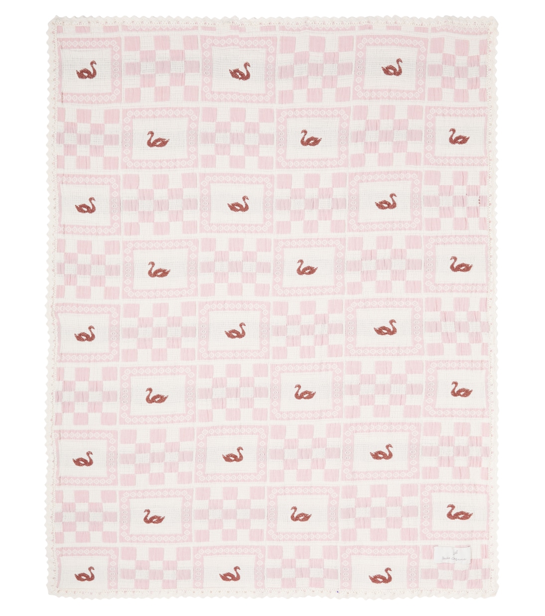 Baby - Coperta in cotone con ricamo Swan | Bebe Organic