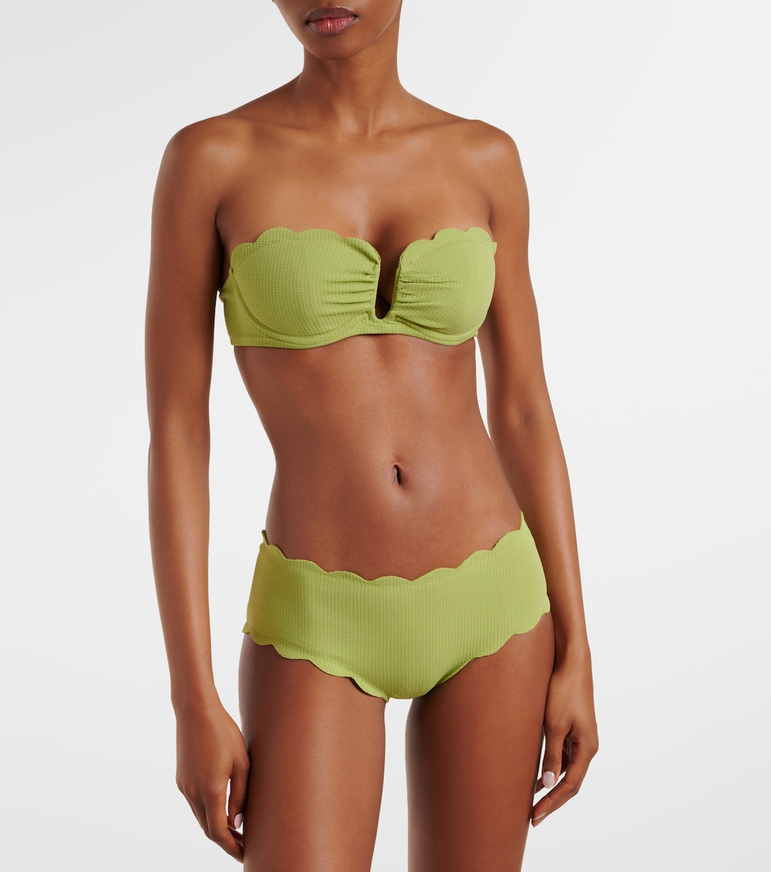 Spring scalloped mid-rise bikini bottoms | Marysia