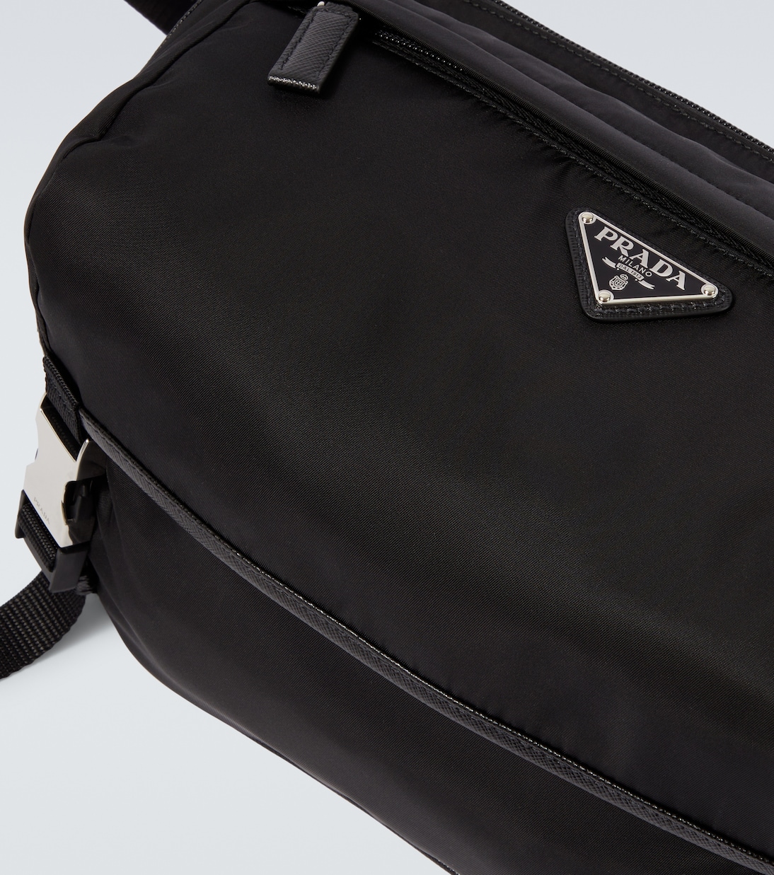 Re-Nylon leather-trimmed shoulder bag | Prada