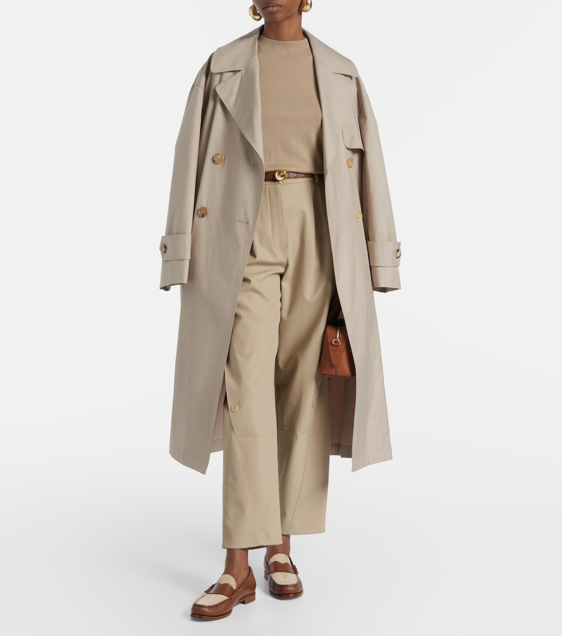 Logo leather and suede mocassins | Max Mara