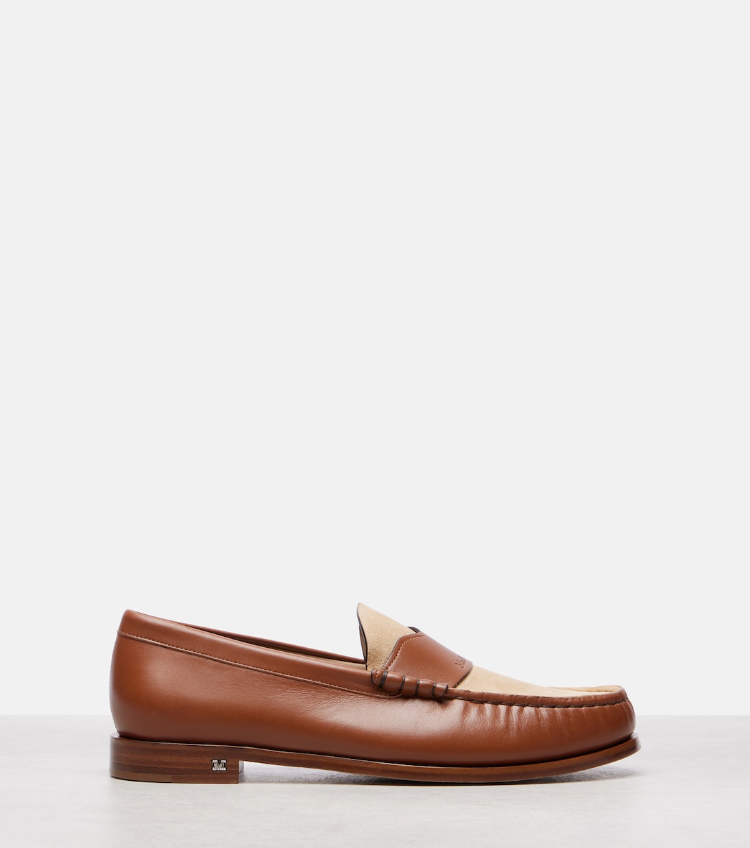 Logo leather and suede mocassins | Max Mara