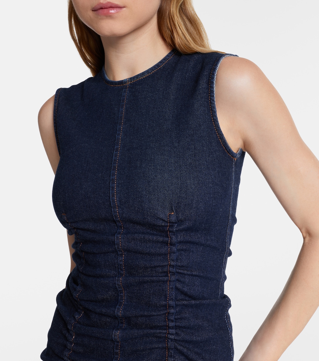 Voto ruched denim midi dress | Sportmax
