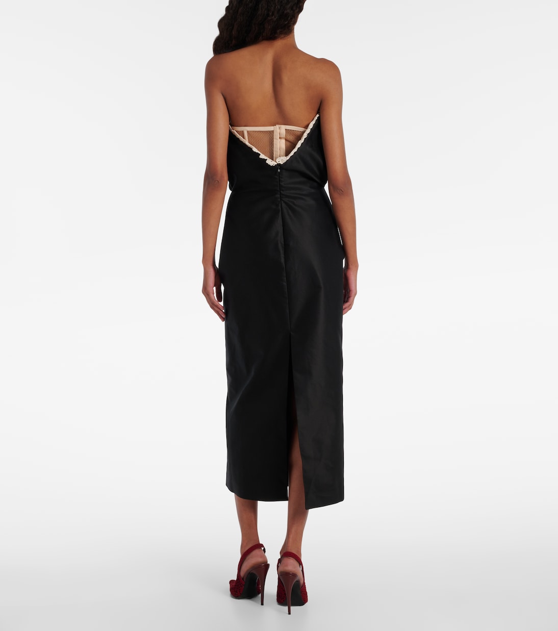 Maxikleid aus Baumwolle mit Häkelstrick | Magda Butrym