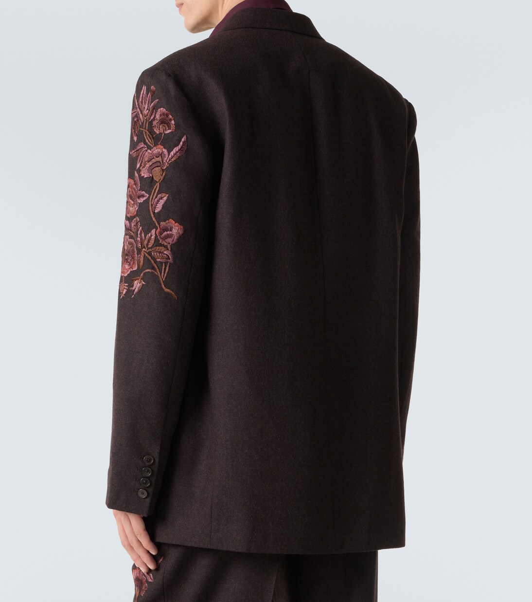 Blazer brodé en laine à fleurs | Dries Van Noten