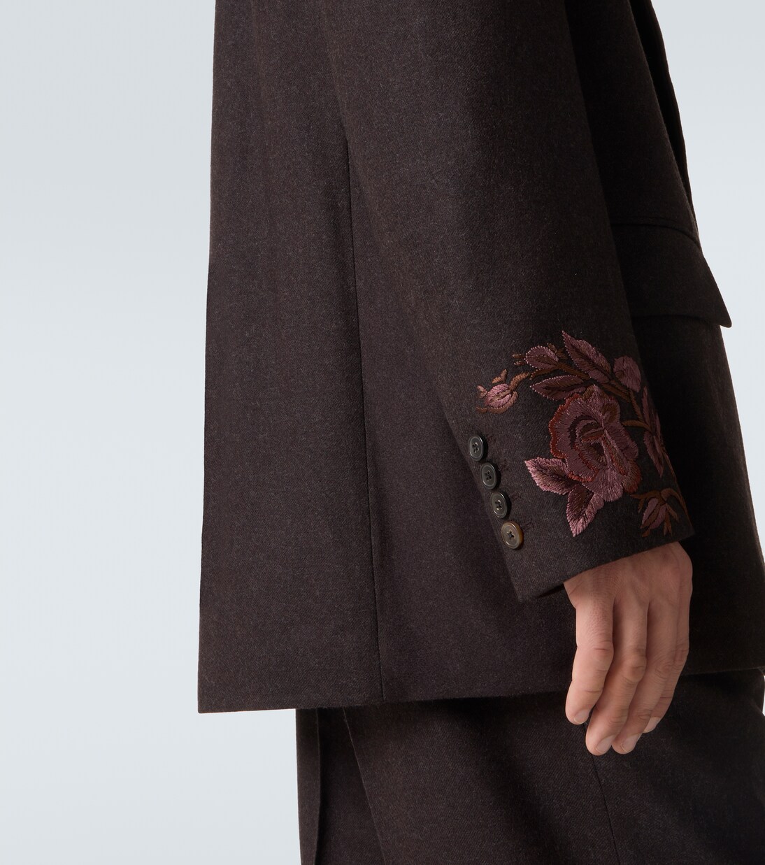 Blazer brodé en laine à fleurs | Dries Van Noten