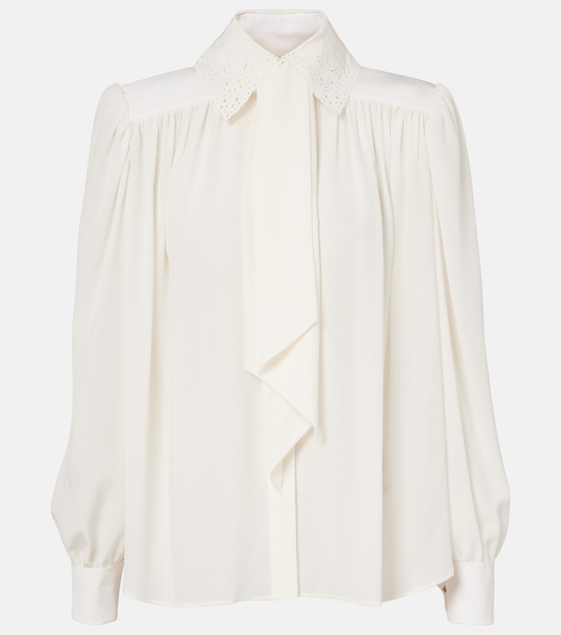 Scarf-detail silk crêpe de chine blouse | Chloé