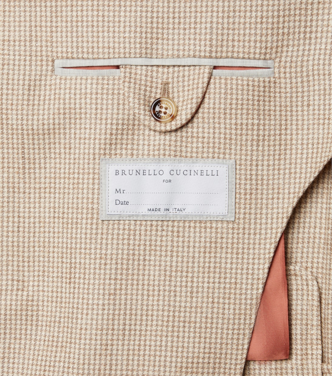 Chaqueta de traje de cachemir y seda a cuadros | Brunello Cucinelli
