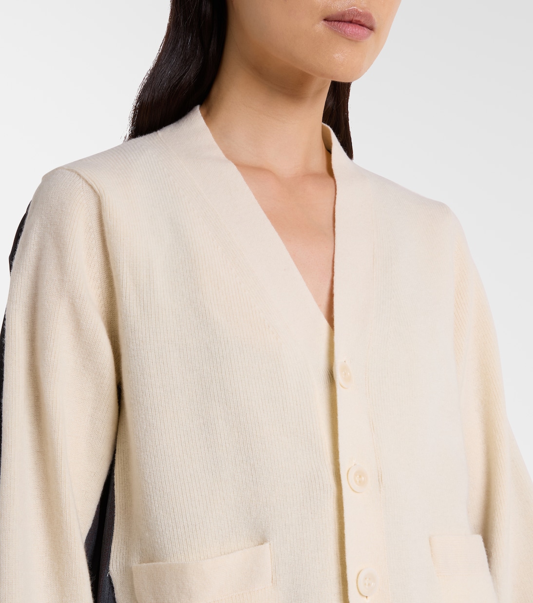 Striped layered wool cardigan | Sacai