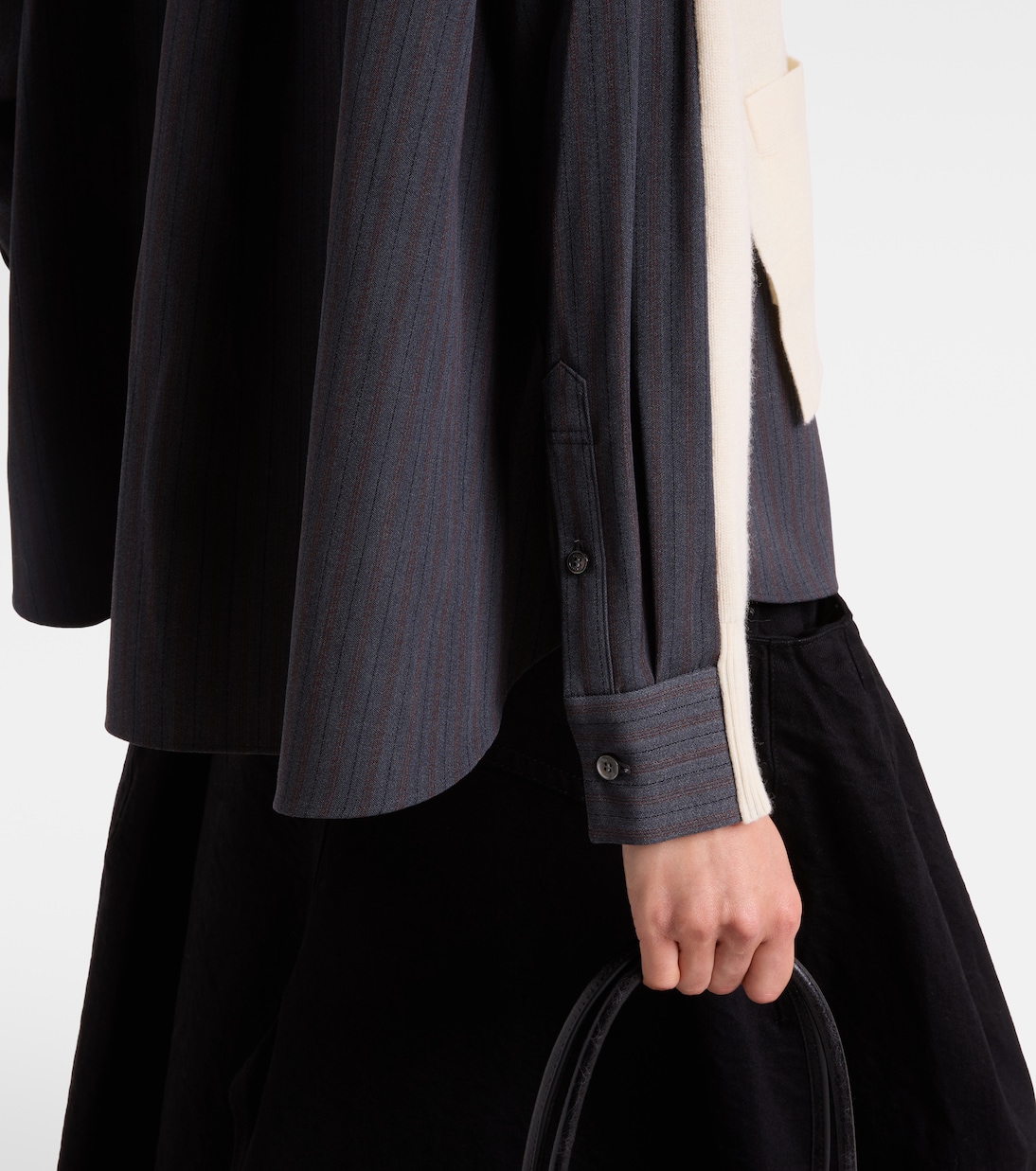 Striped layered wool cardigan | Sacai