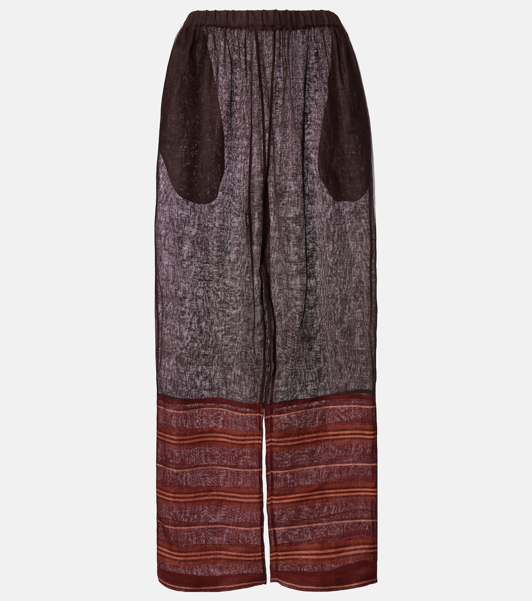 Pantaloni cropped in lino a righe | Tory Burch