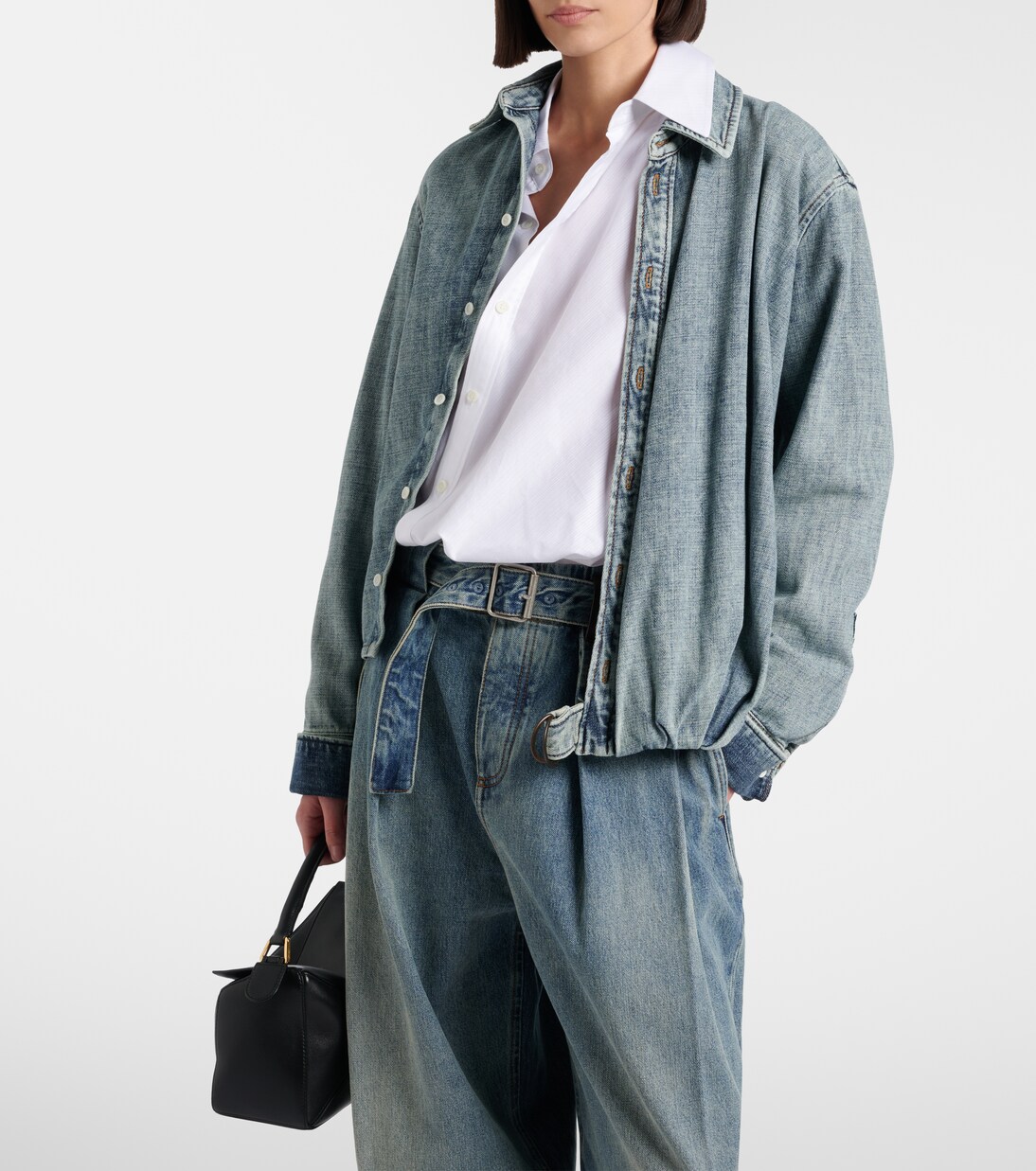Draped belted denim shirt | Loewe