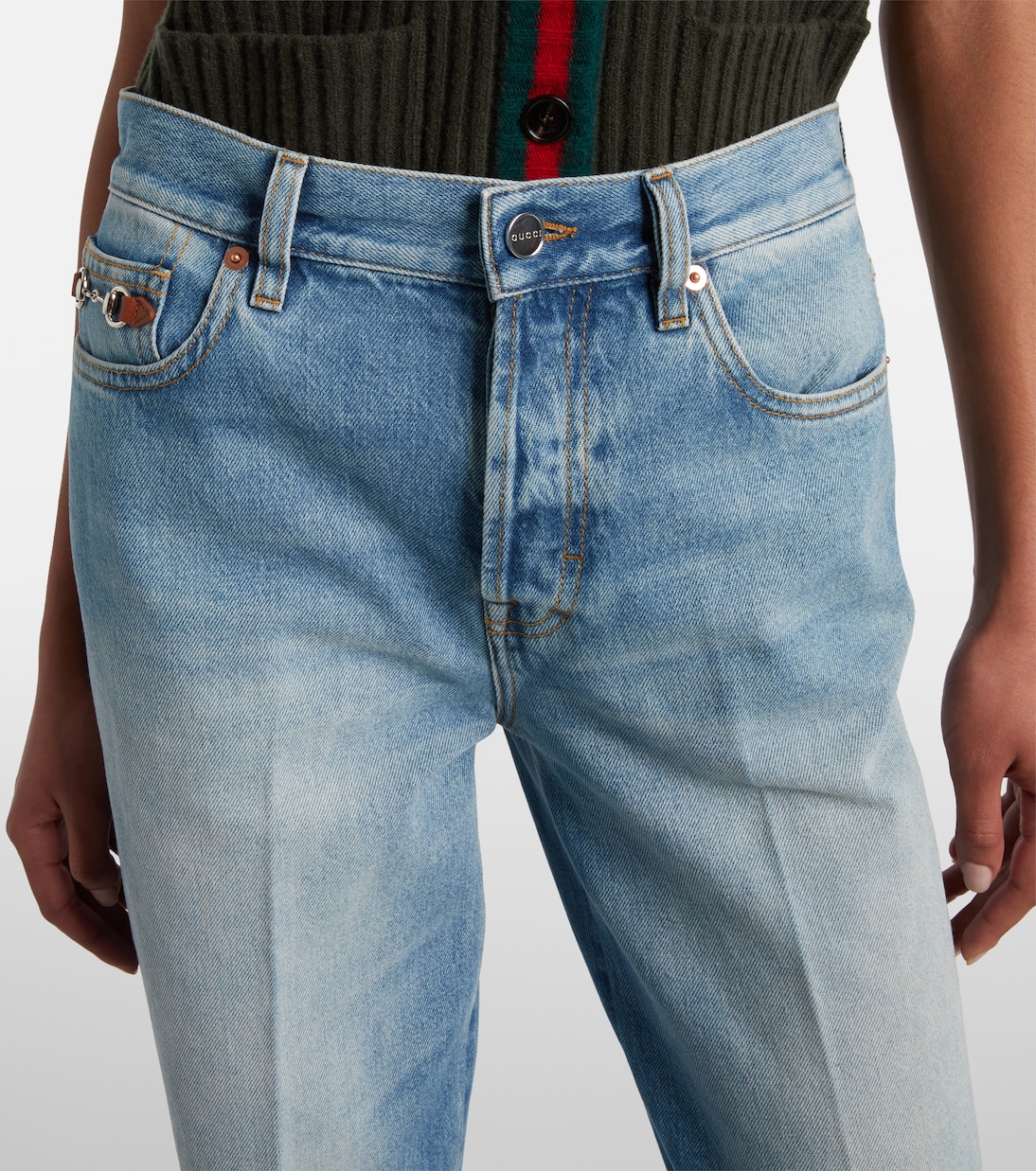 Mid-Rise Flared Jeans Horsebit | Gucci