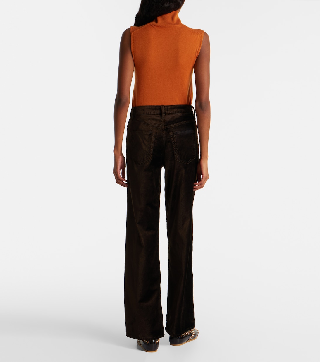 Pantalones anchos Le Slim Palazzo de terciopelo | Frame