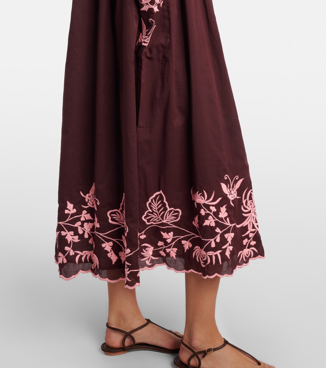 Embroidered cotton midi dress | Juliet Dunn