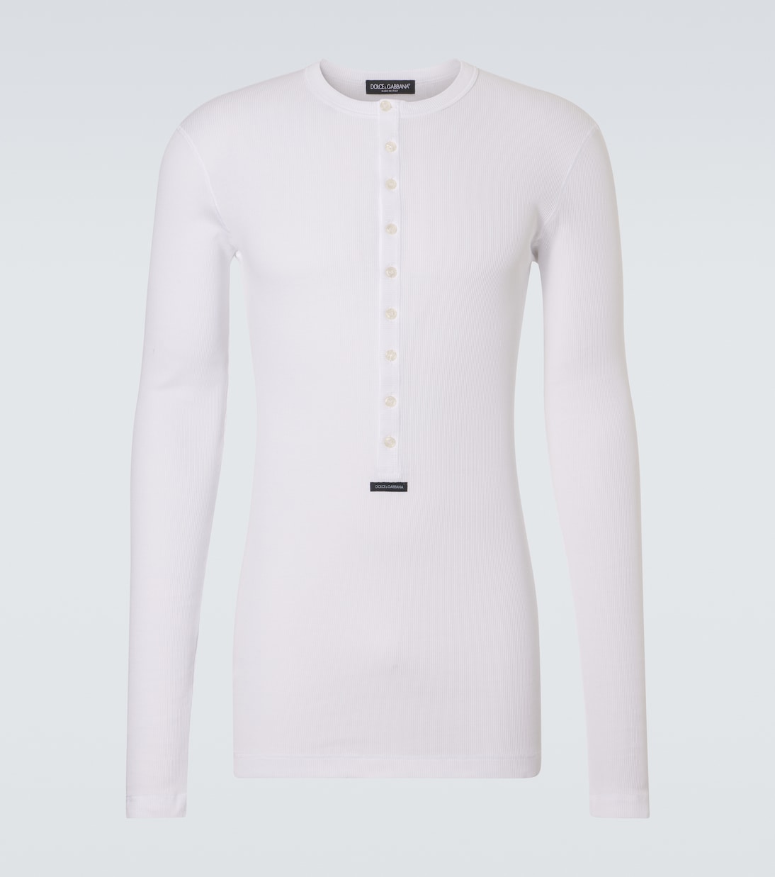 Ribbed-knit cotton Henley shirt | Dolce&Gabbana