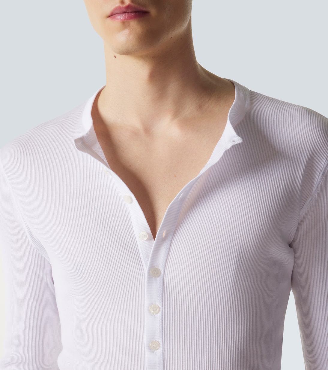 Ribbed-knit cotton Henley shirt | Dolce&Gabbana