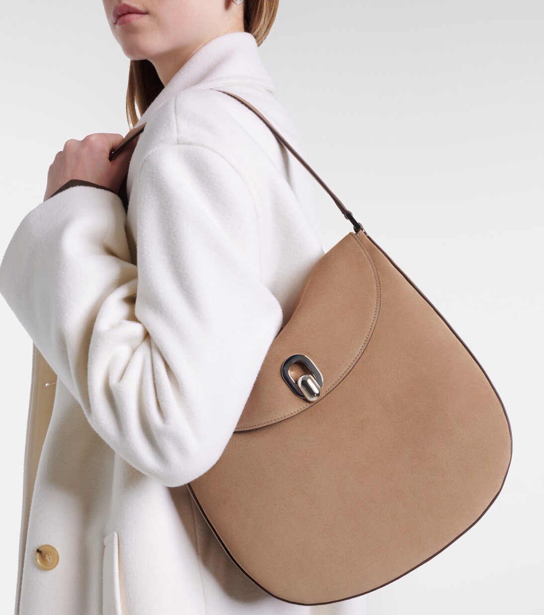 Tondo Large suede shoulder bag | Savette