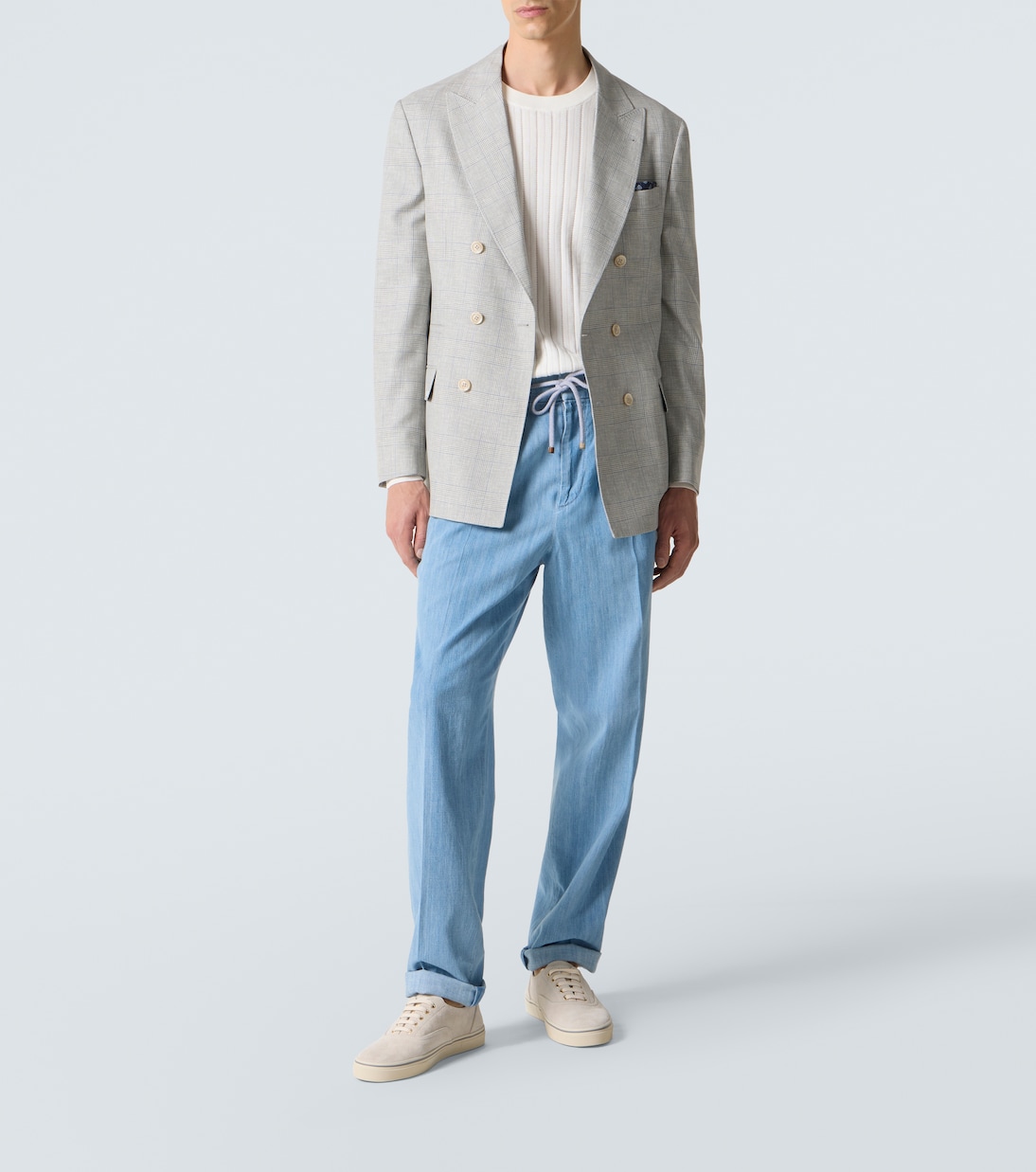 Pleated straight jeans | Brunello Cucinelli
