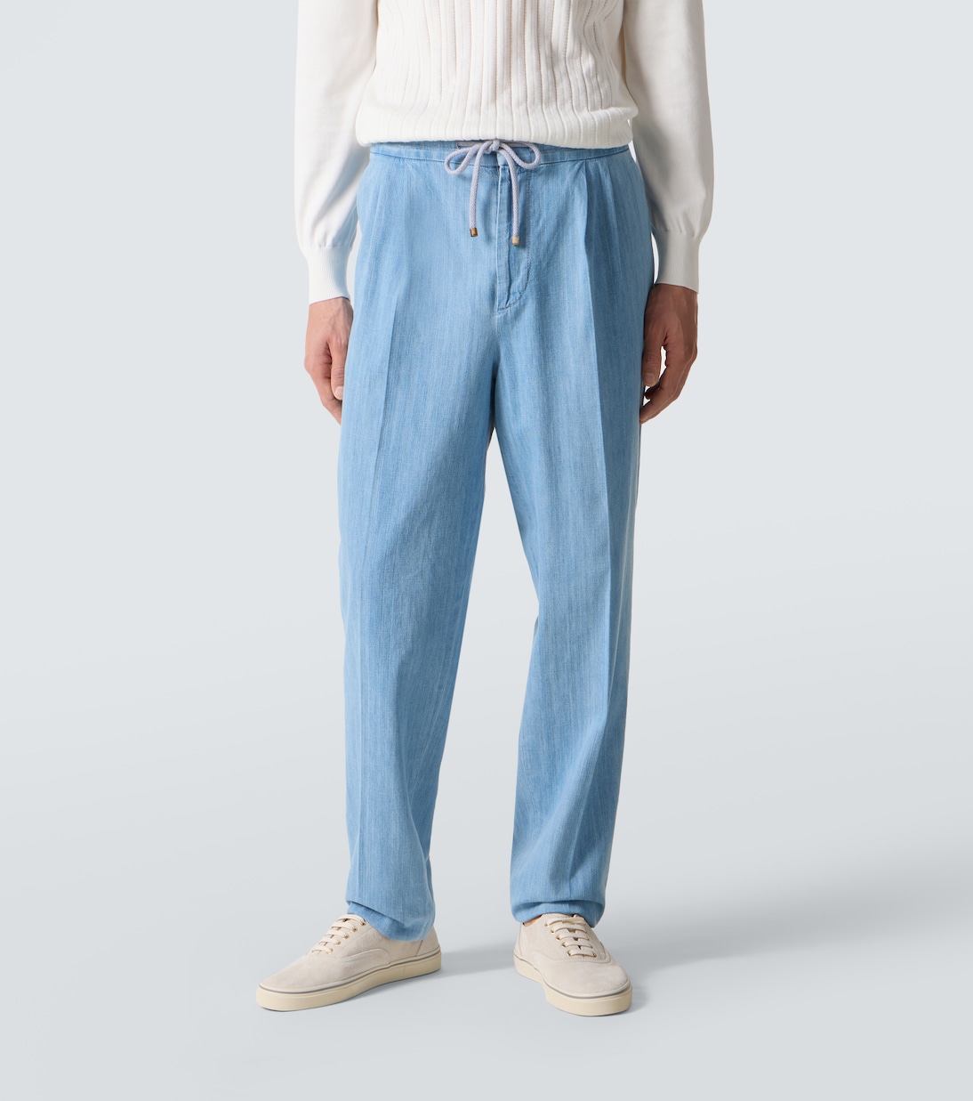 Pleated straight jeans | Brunello Cucinelli
