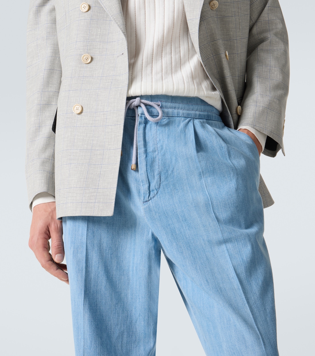 Pleated straight jeans | Brunello Cucinelli