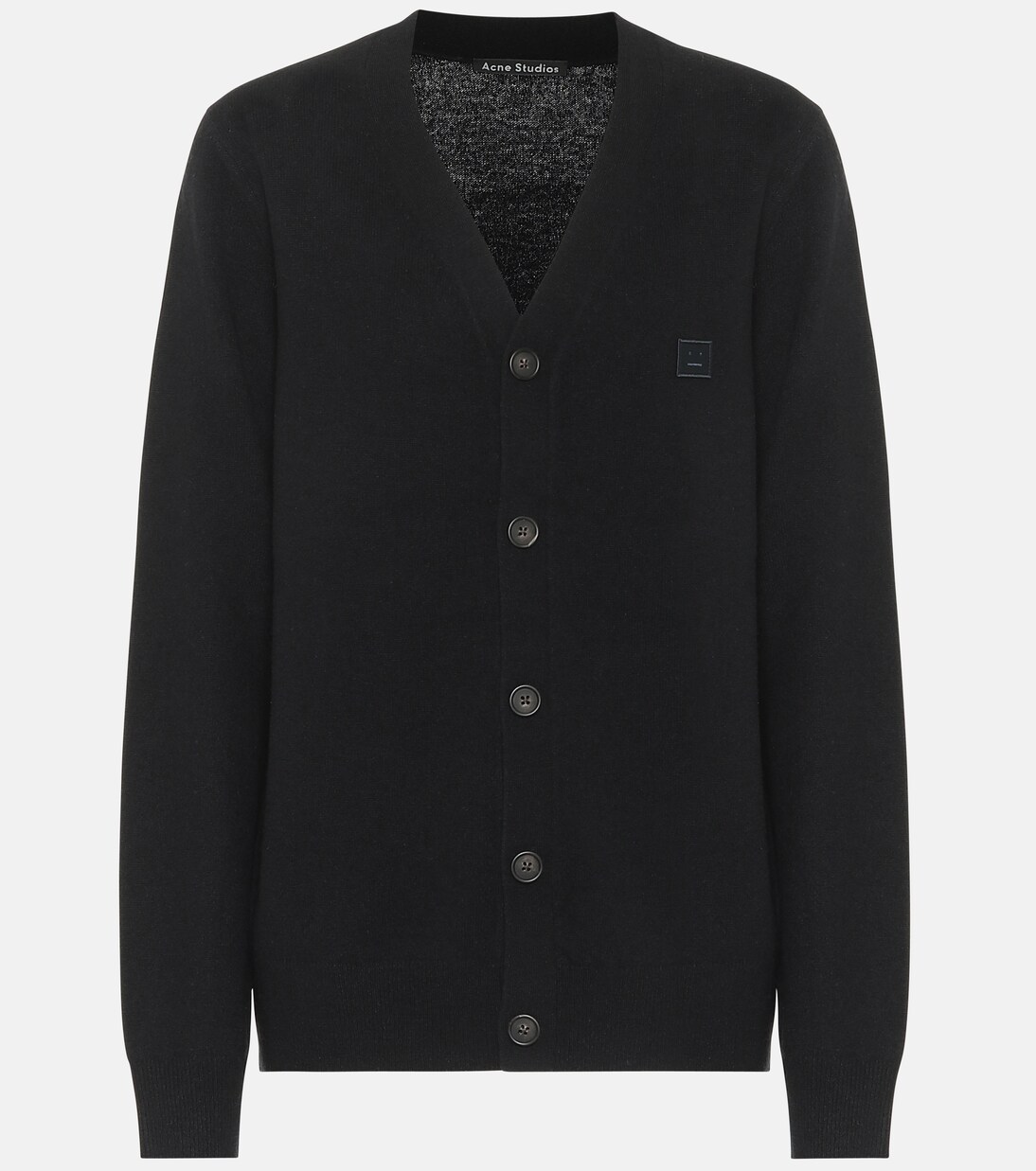Face wool cardigan in black - Acne Studios | Mytheresa
