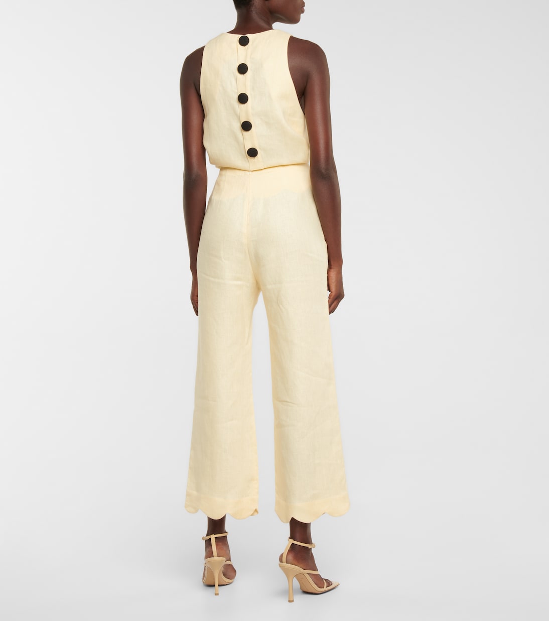 Pantalon droit taille haute en lin | Lisa Marie Fernandez