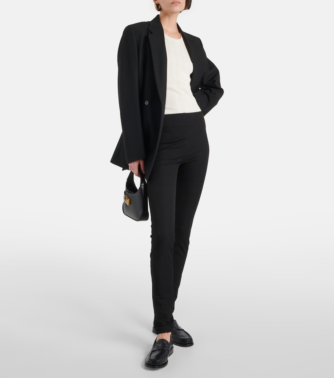 Leggings de gabardina elástica tiro alto | Joseph