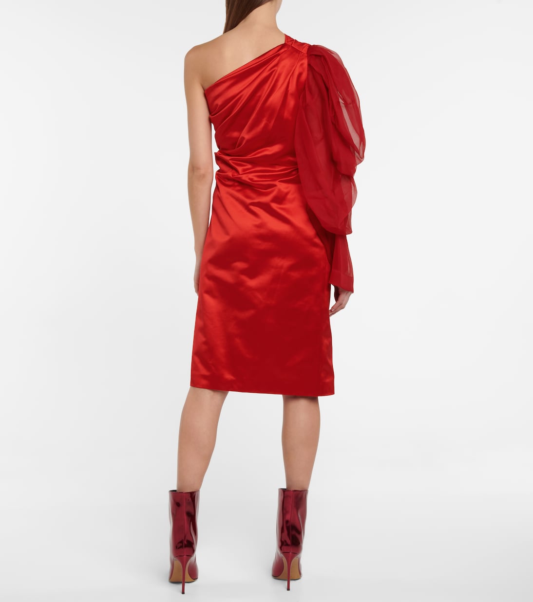 Cotton and silk satin midi dress | Dries Van Noten