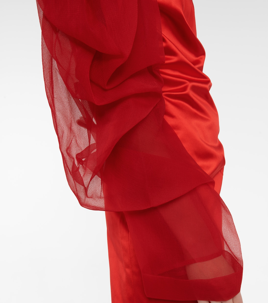Cotton and silk satin midi dress | Dries Van Noten