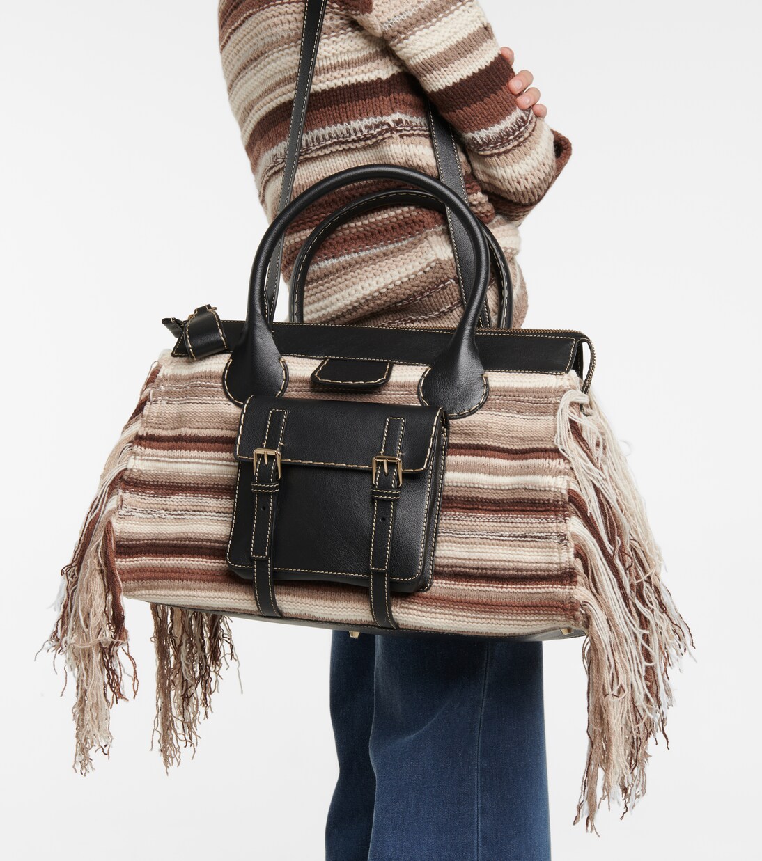 Tote Edith Large piel y cachemir | Chloé