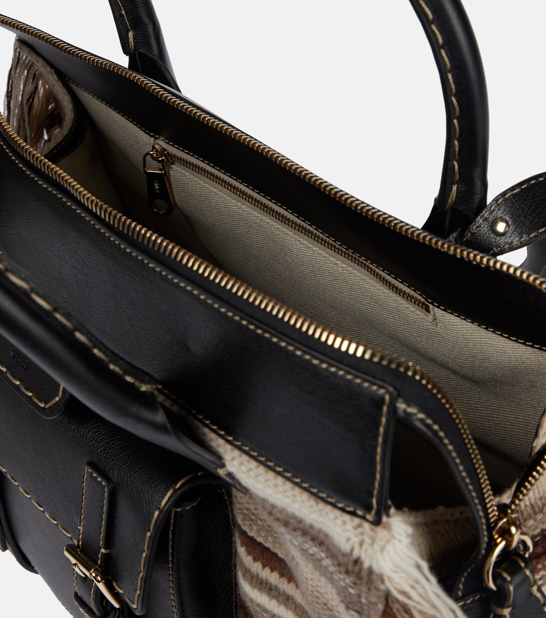 Tote Edith Large piel y cachemir | Chloé