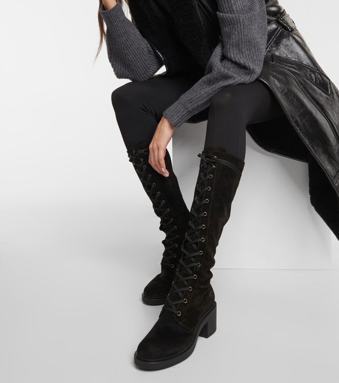 Foster suede knee high boots in black Gianvito Rossi Mytheresa