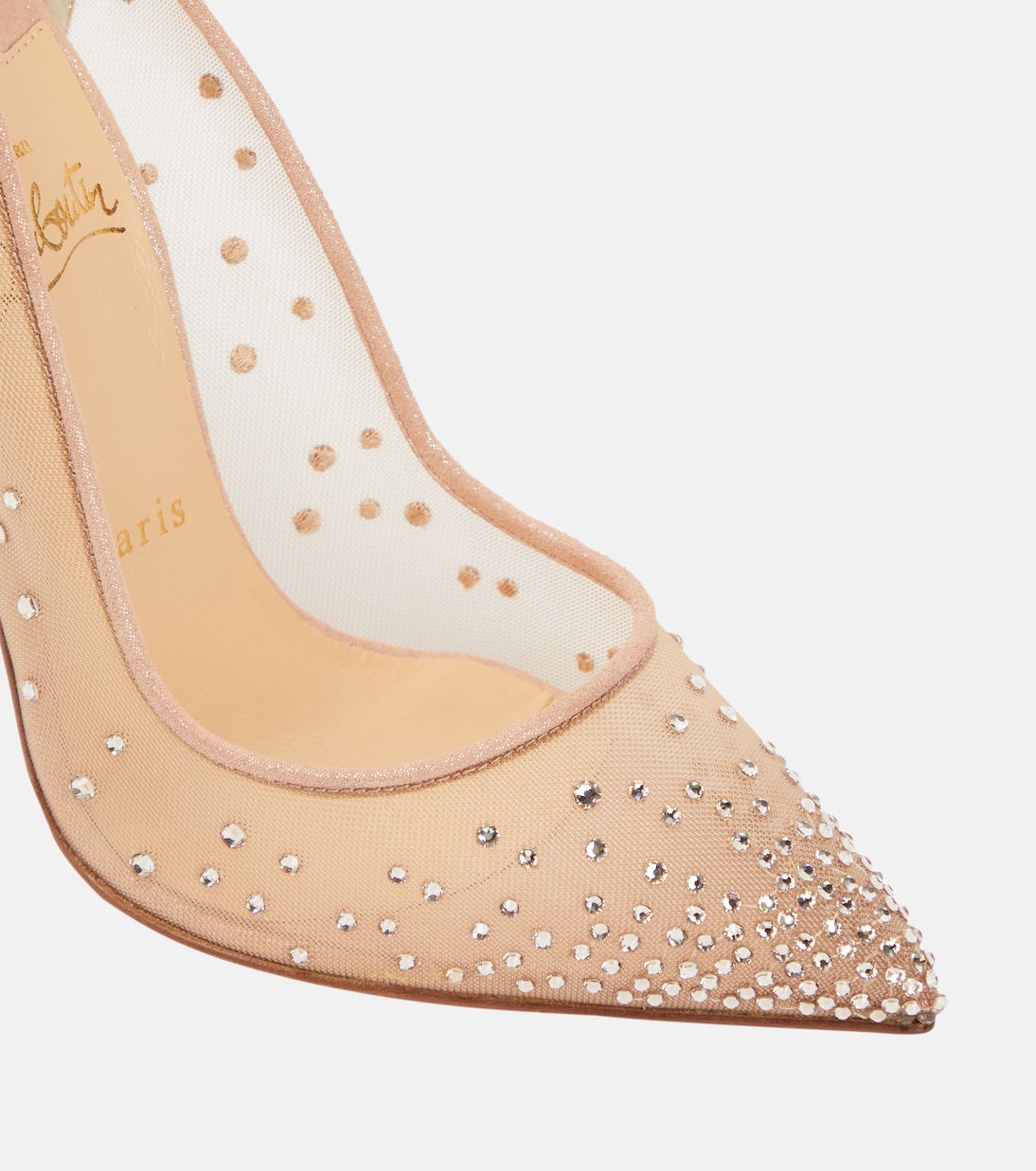Pumps Follies Strass in mesh con cristalli | Christian Louboutin
