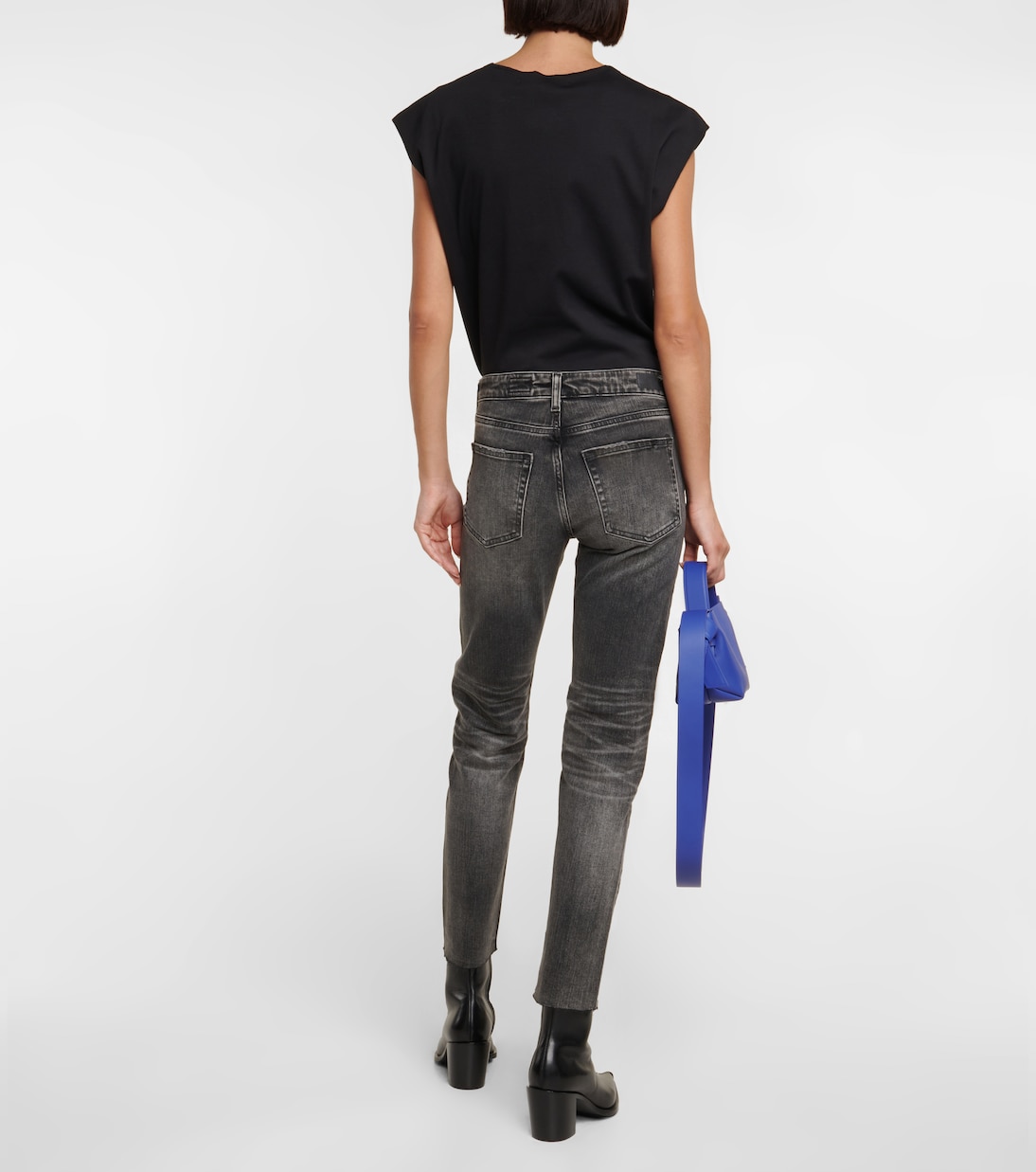 Girlfriend mid-rise cropped jeans | AG Jeans