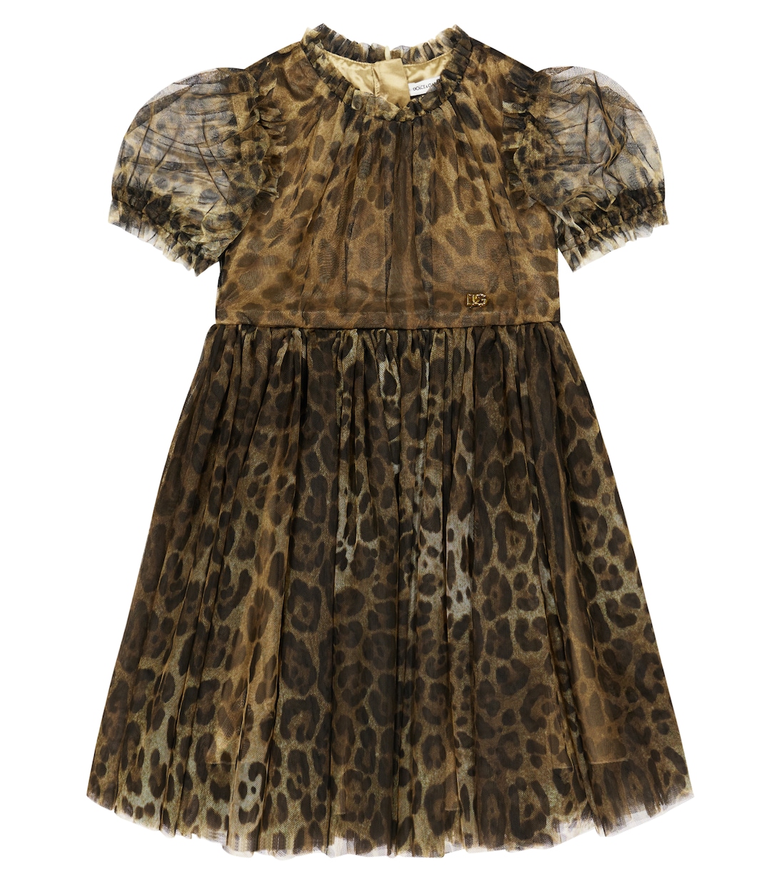 Leopard-print tulle dress | Dolce&Gabbana Kids