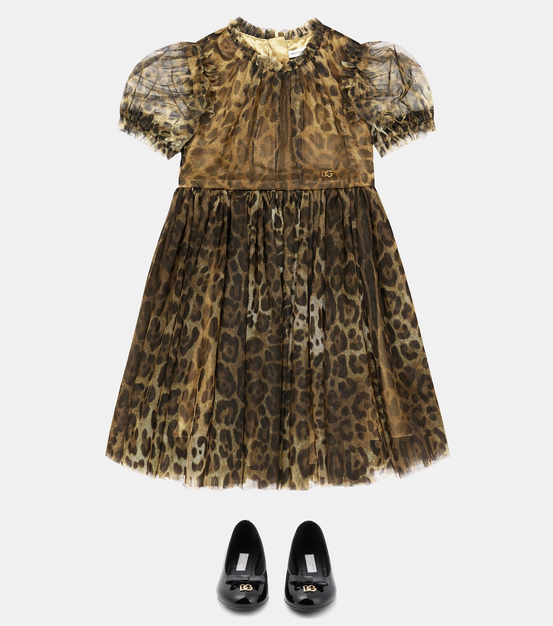 Leopard-print tulle dress | Dolce&Gabbana Kids