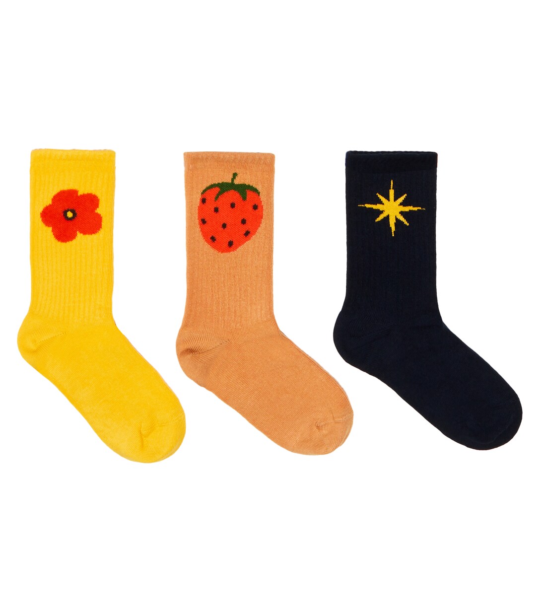 Set of 3 printed cotton-blend socks | Mini Rodini