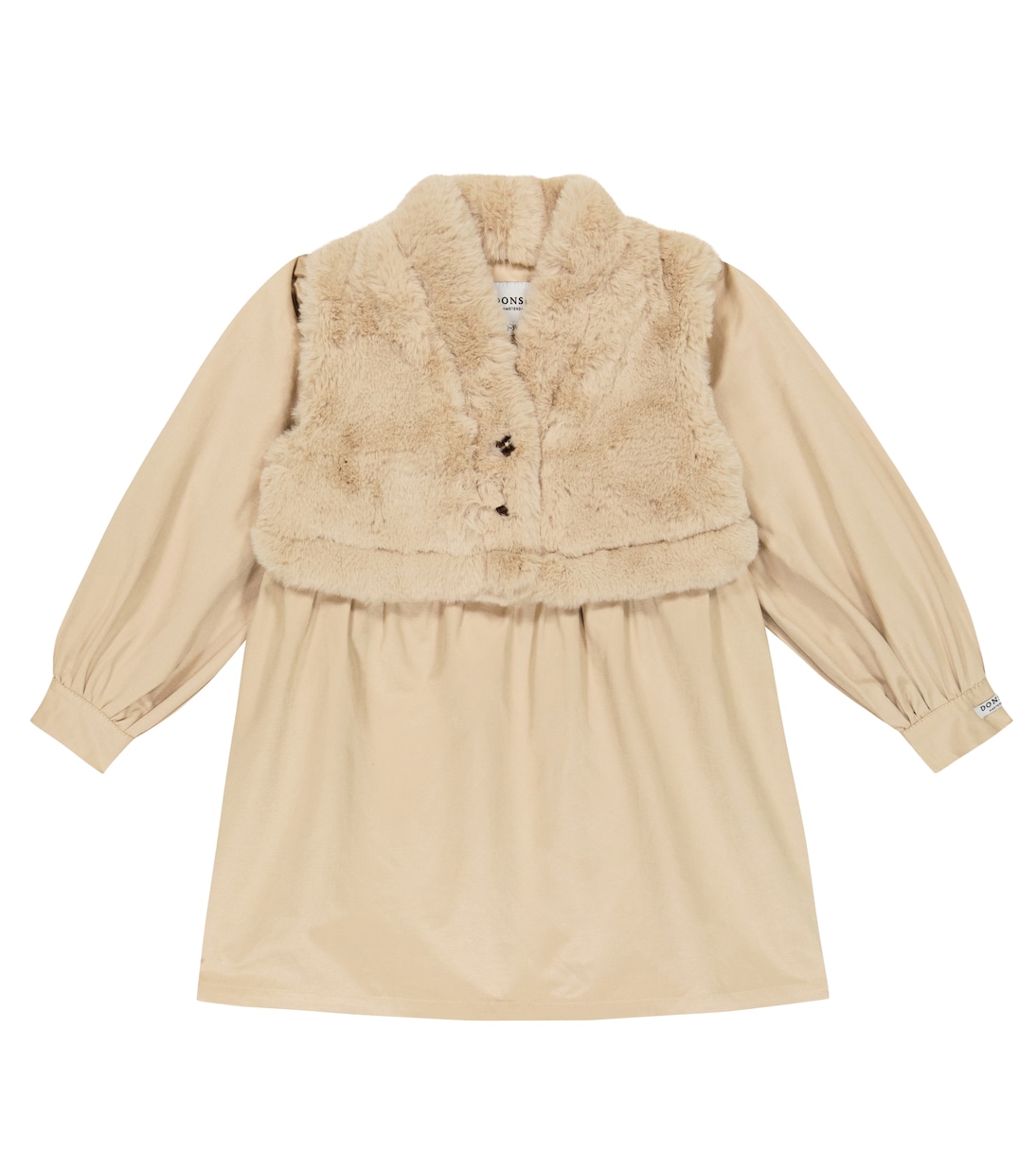 فستان مقلّم بالفرو الصناعي Benties | Donsje