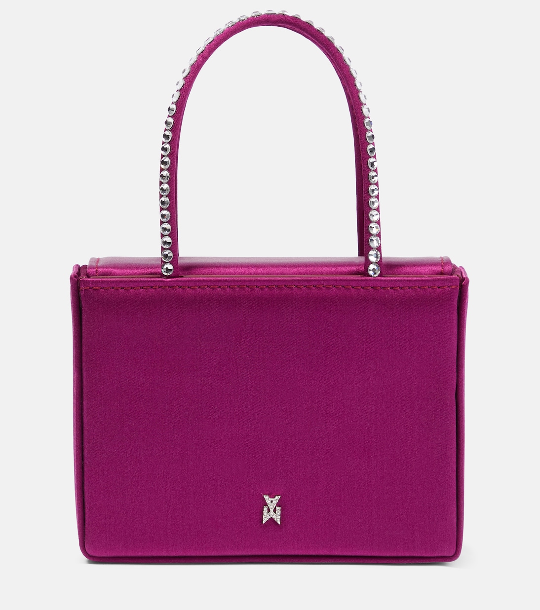 Borsa Superamini Gilda in raso con cristalli | Amina Muaddi