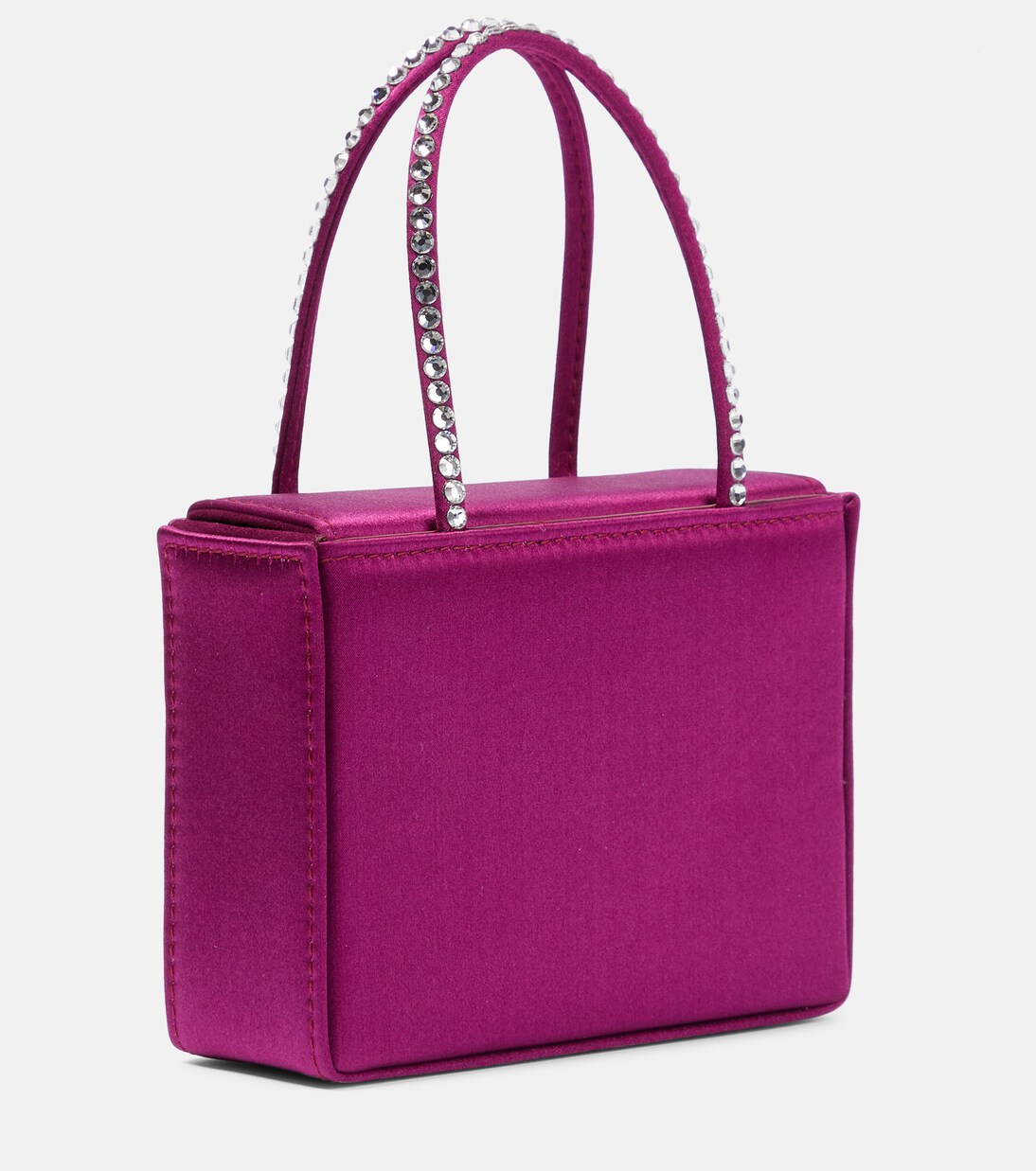 Borsa Superamini Gilda in raso con cristalli | Amina Muaddi