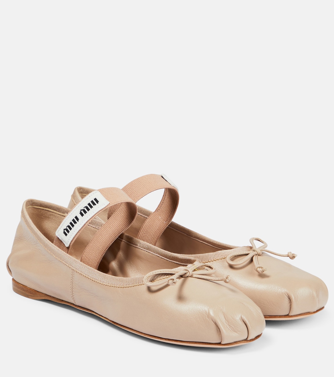 Ballerines en cuir à logo | Miu Miu