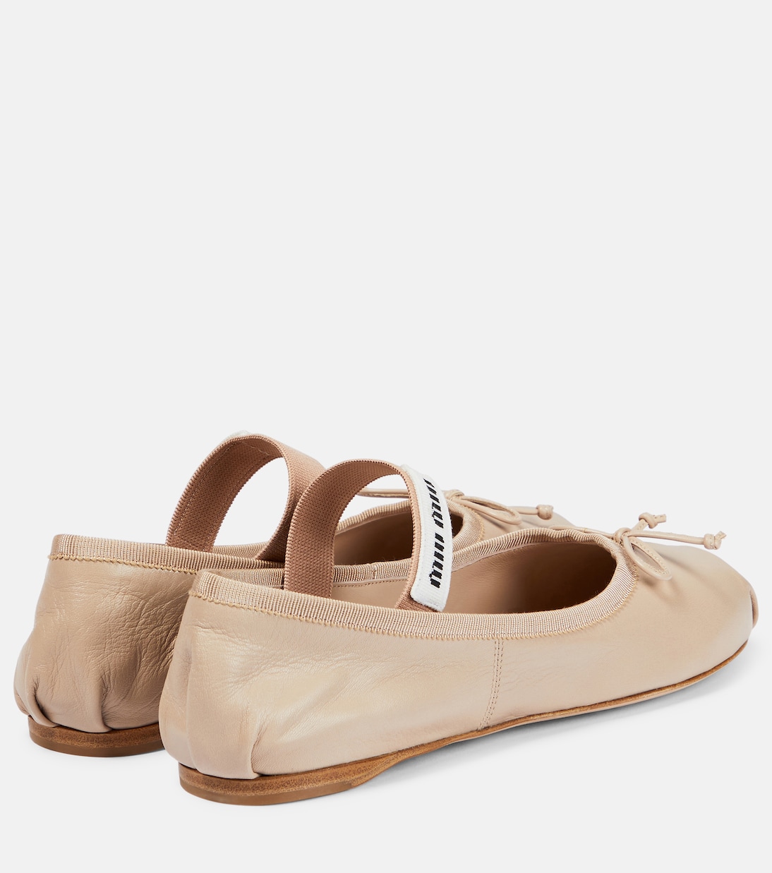 Ballerines en cuir à logo | Miu Miu
