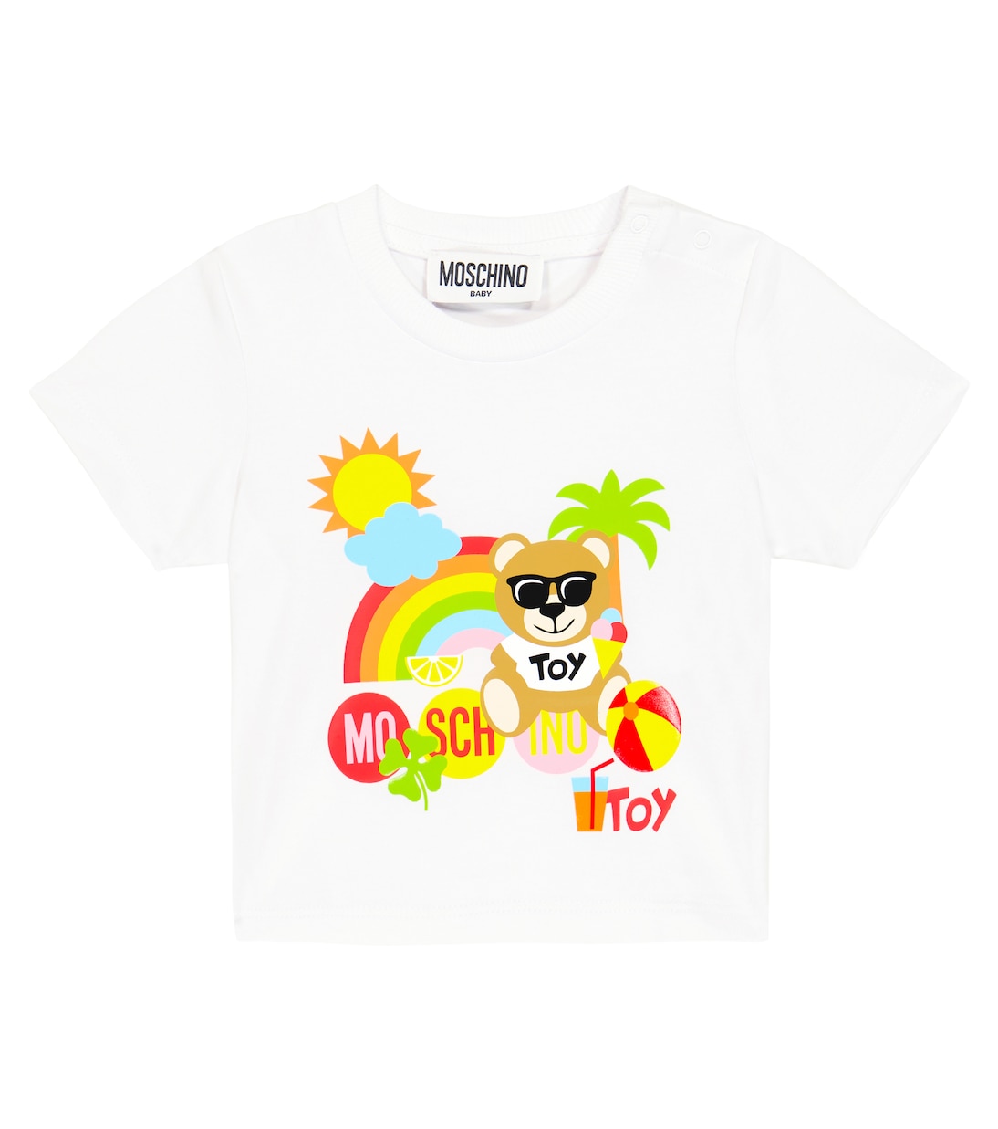 Baby - T-shirt in misto cotone con stampa | Moschino Kids
