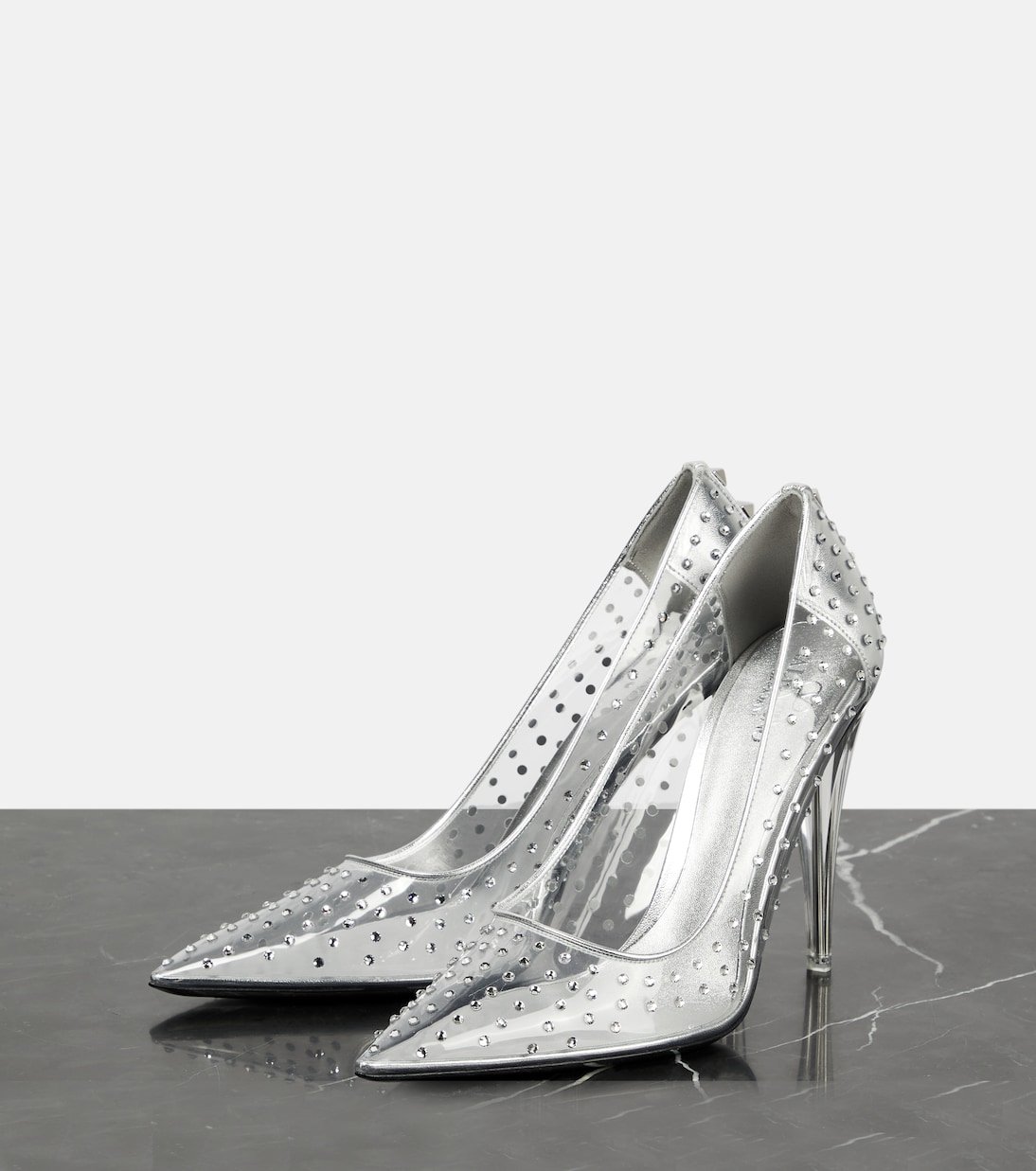 Pumps Rockstud 110 in PVC con cristalli | Valentino Garavani