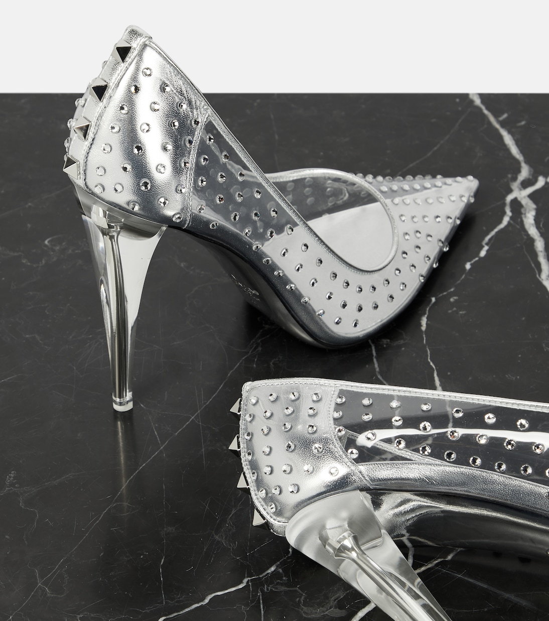 Pumps Rockstud 110 in PVC con cristalli | Valentino Garavani