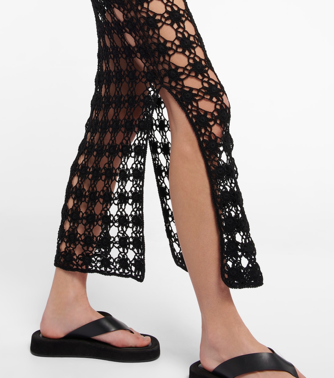 Open-knit cotton midi skirt | Anna Kosturova