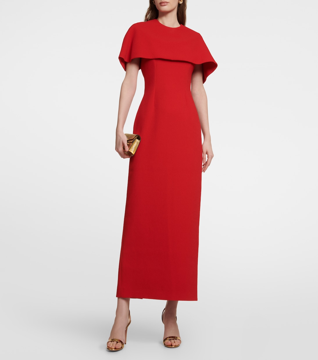 Elham cape crêpe midi dress | Emilia Wickstead