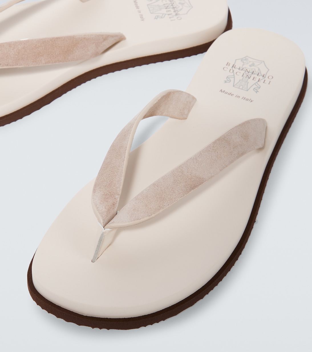 Suede thong sandals | Brunello Cucinelli